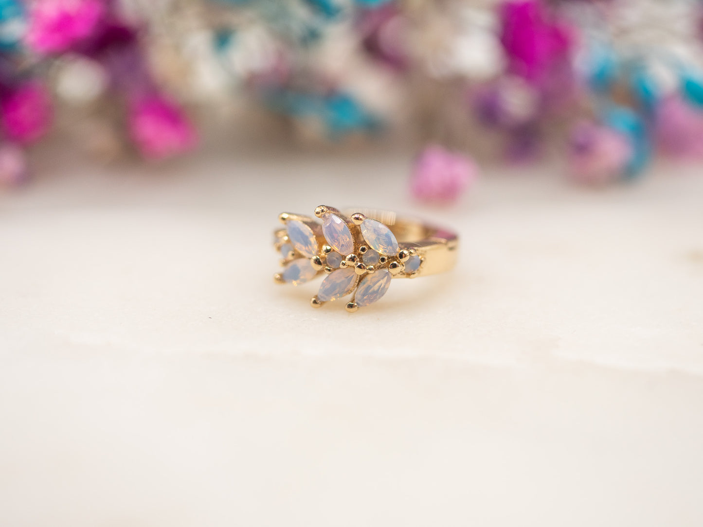 Boucle d'oreille unique Aurore Opaline