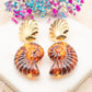 Boucles d'oreilles Coquillage Ambré