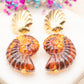 Boucles d'oreilles Coquillage Ambré