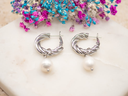 Boucles d'oreilles Torsade Nuit