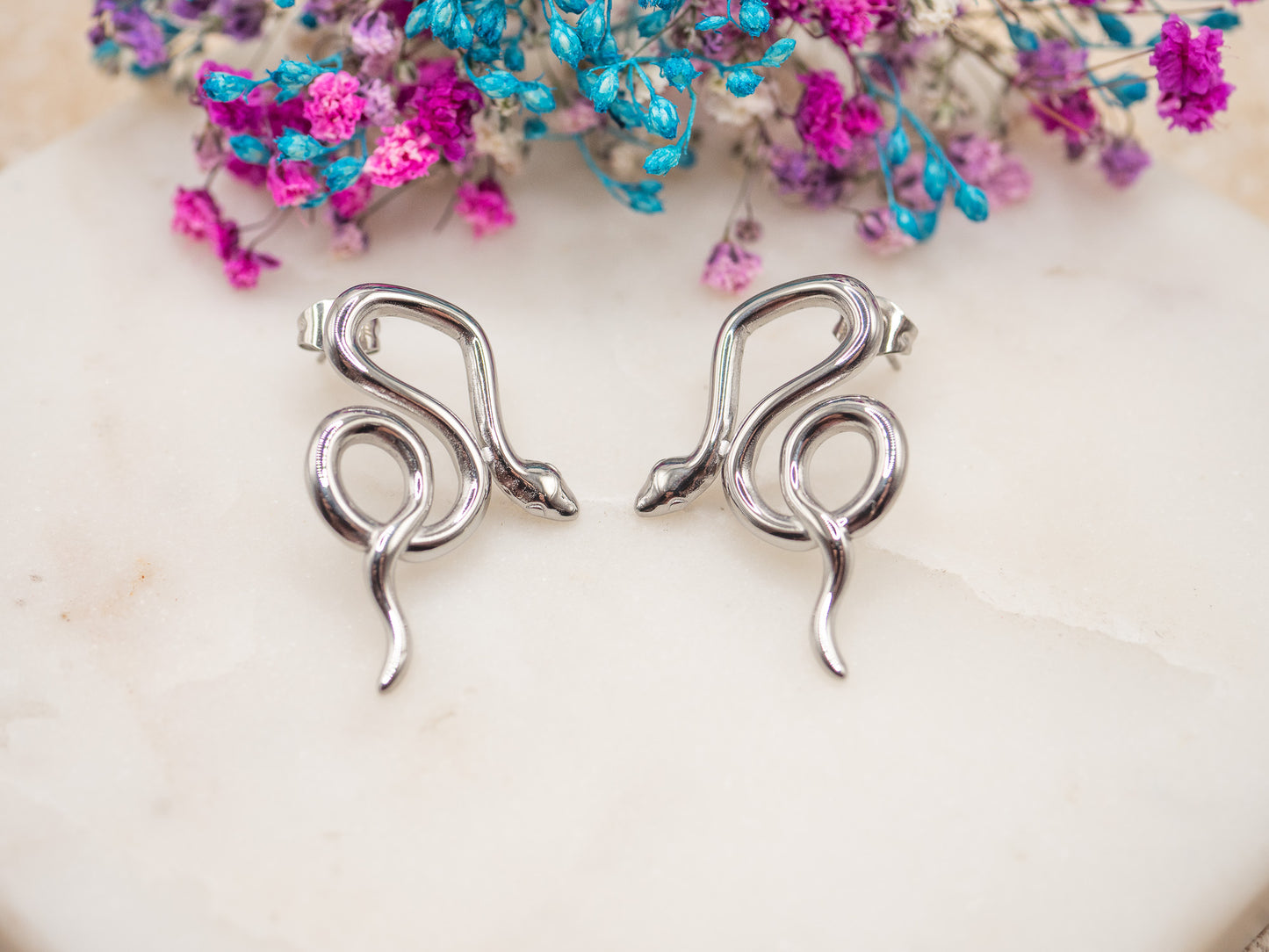 Boucles d'oreilles Serpent Miroir