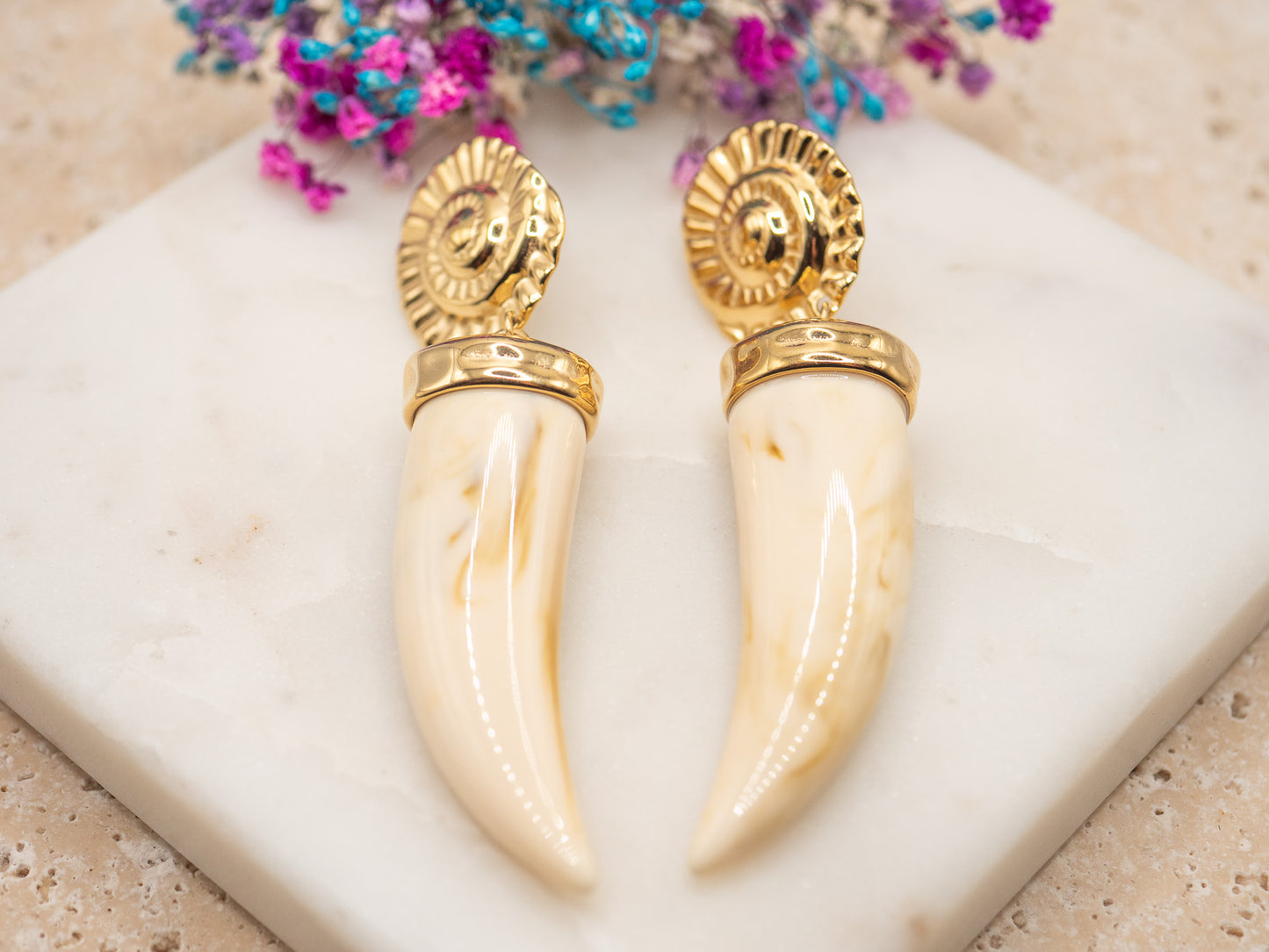 Boucles d'oreilles Croc Sable