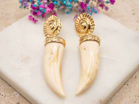 Boucles d'oreilles Croc Sable