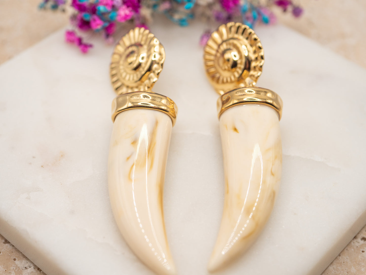 Boucles d'oreilles Croc Sable