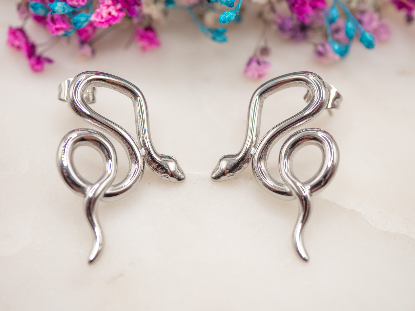 Boucles d'oreilles Serpent Miroir