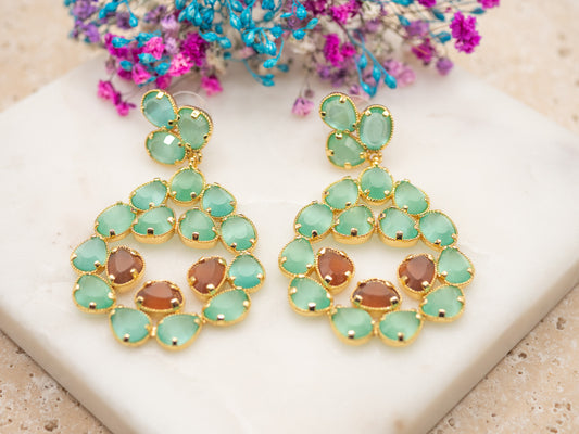 Boucles d'oreilles Lagune Menthe