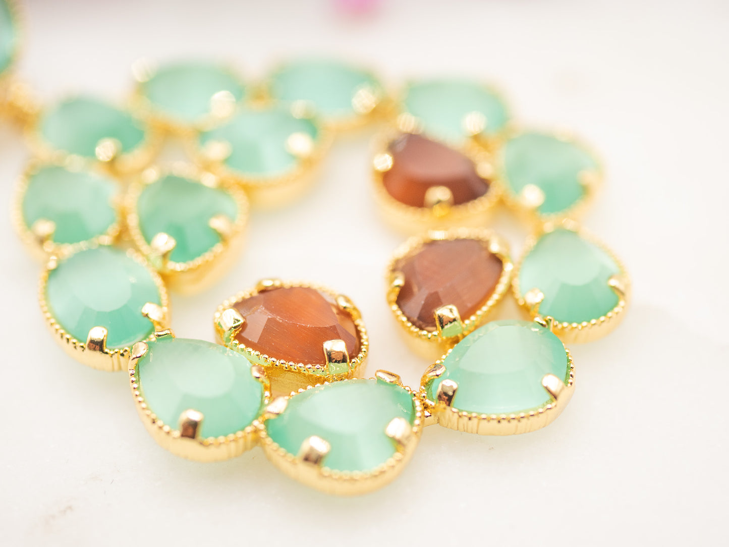 Boucles d'oreilles Lagune Menthe