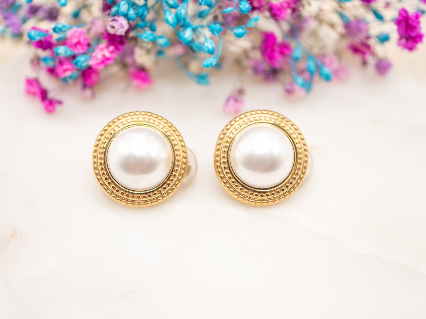 Boucles d'oreilles Perle Sablée (clips)