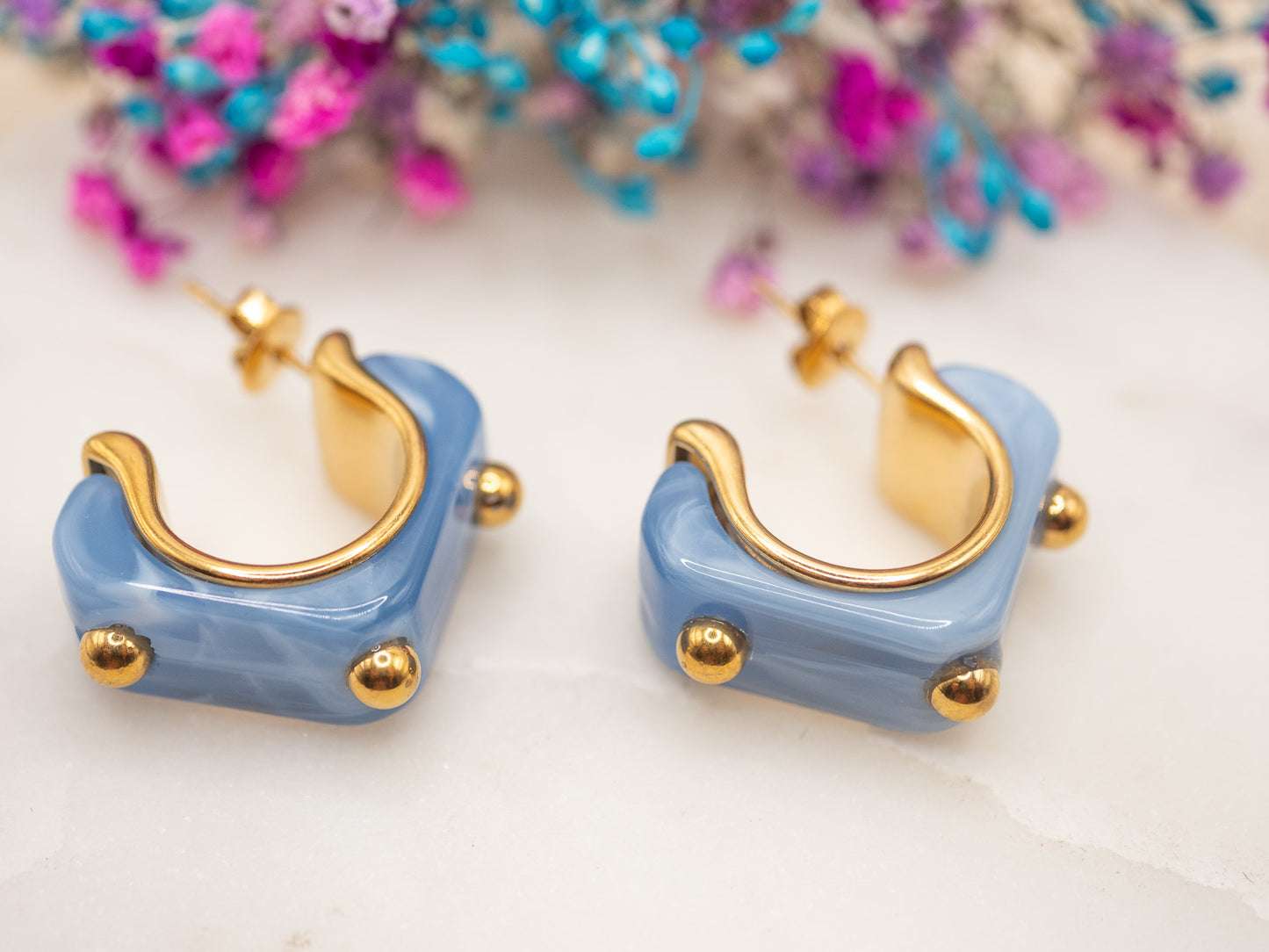 Boucles d'oreilles Azur Glacé