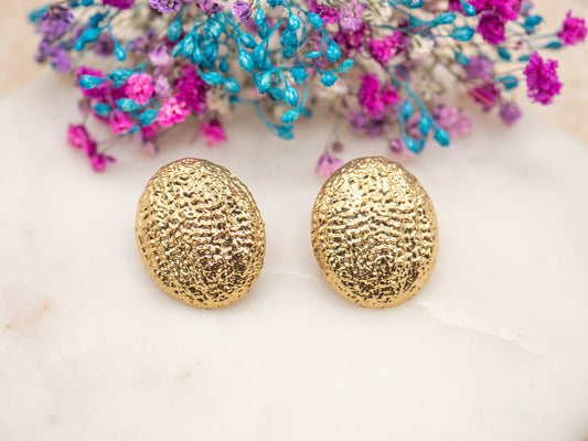 Boucles d'oreilles Galets Dorés