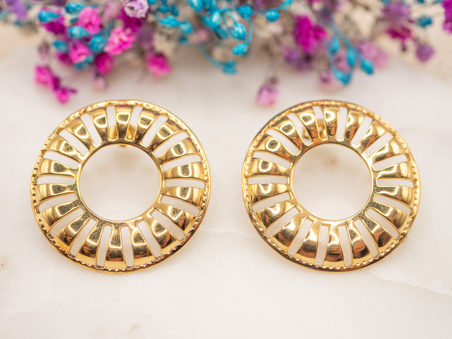 Boucles d'oreilles Hublot Doré