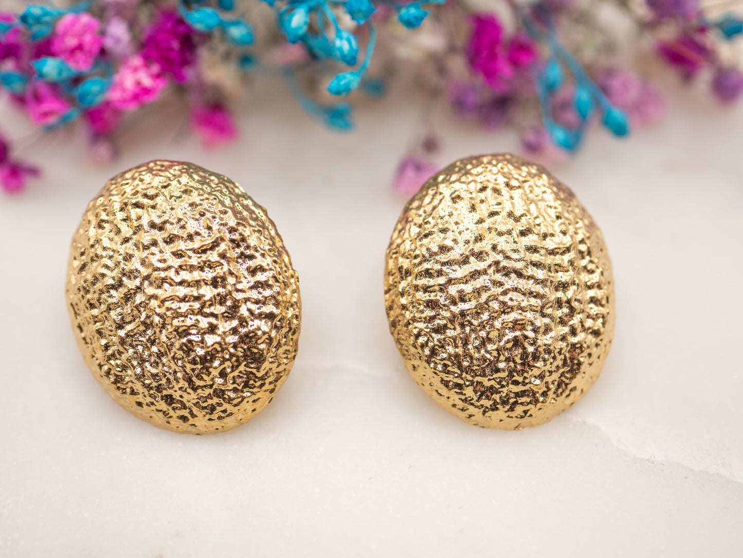 Boucles d'oreilles Galets Dorés