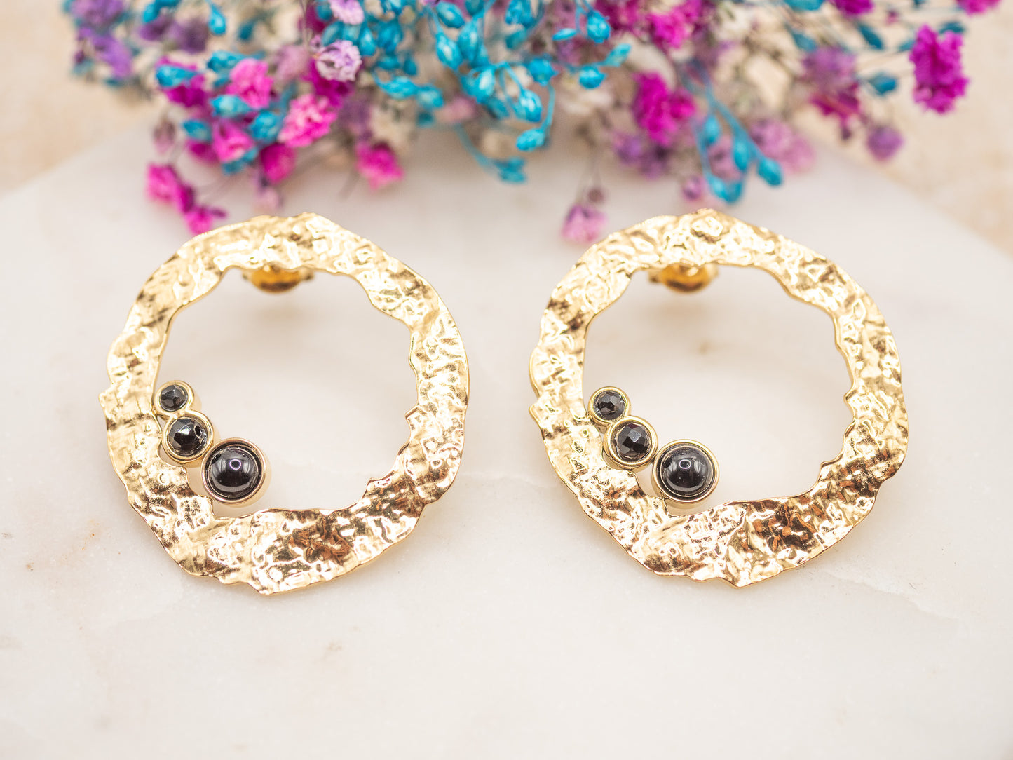 Boucles d'oreilles Créoles Nuit Dorée