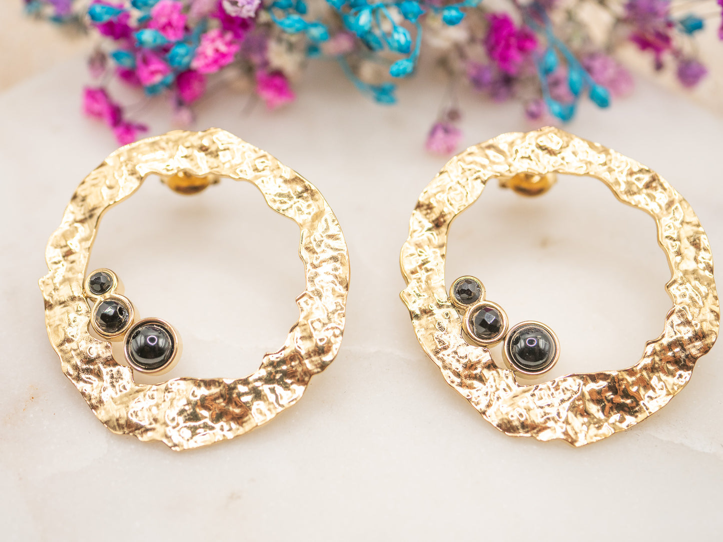 Boucles d'oreilles Créoles Nuit Dorée