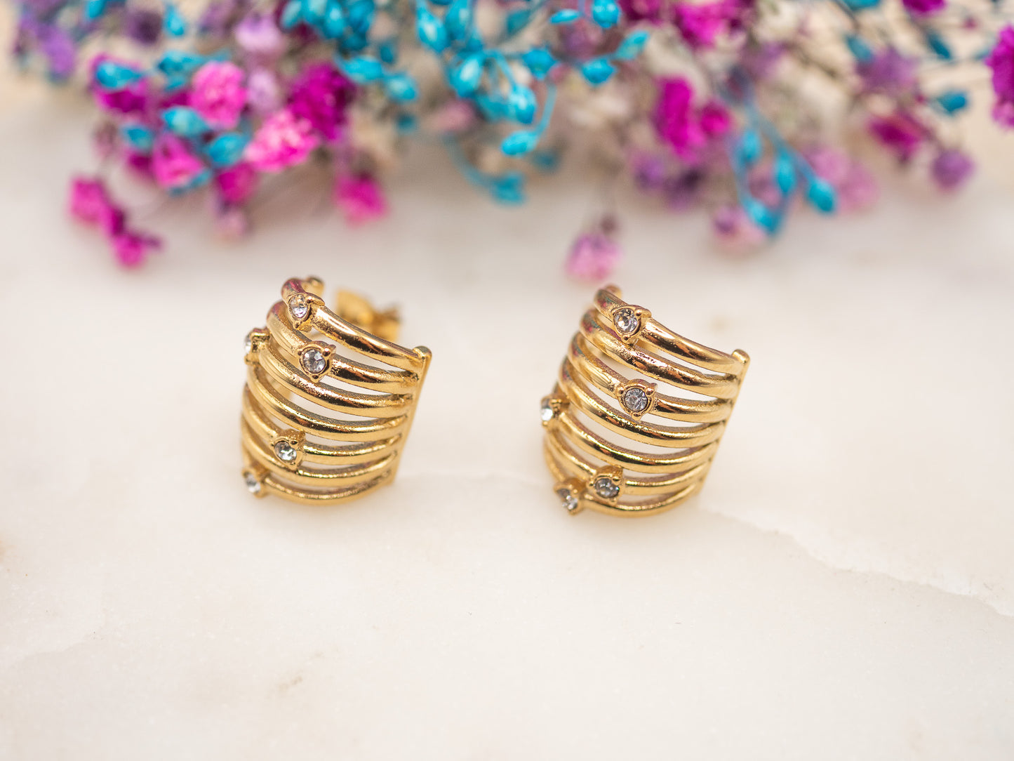 Boucles d'oreilles Cannage Doré