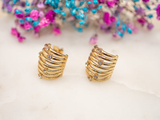 Boucles d'oreilles Cannage Doré