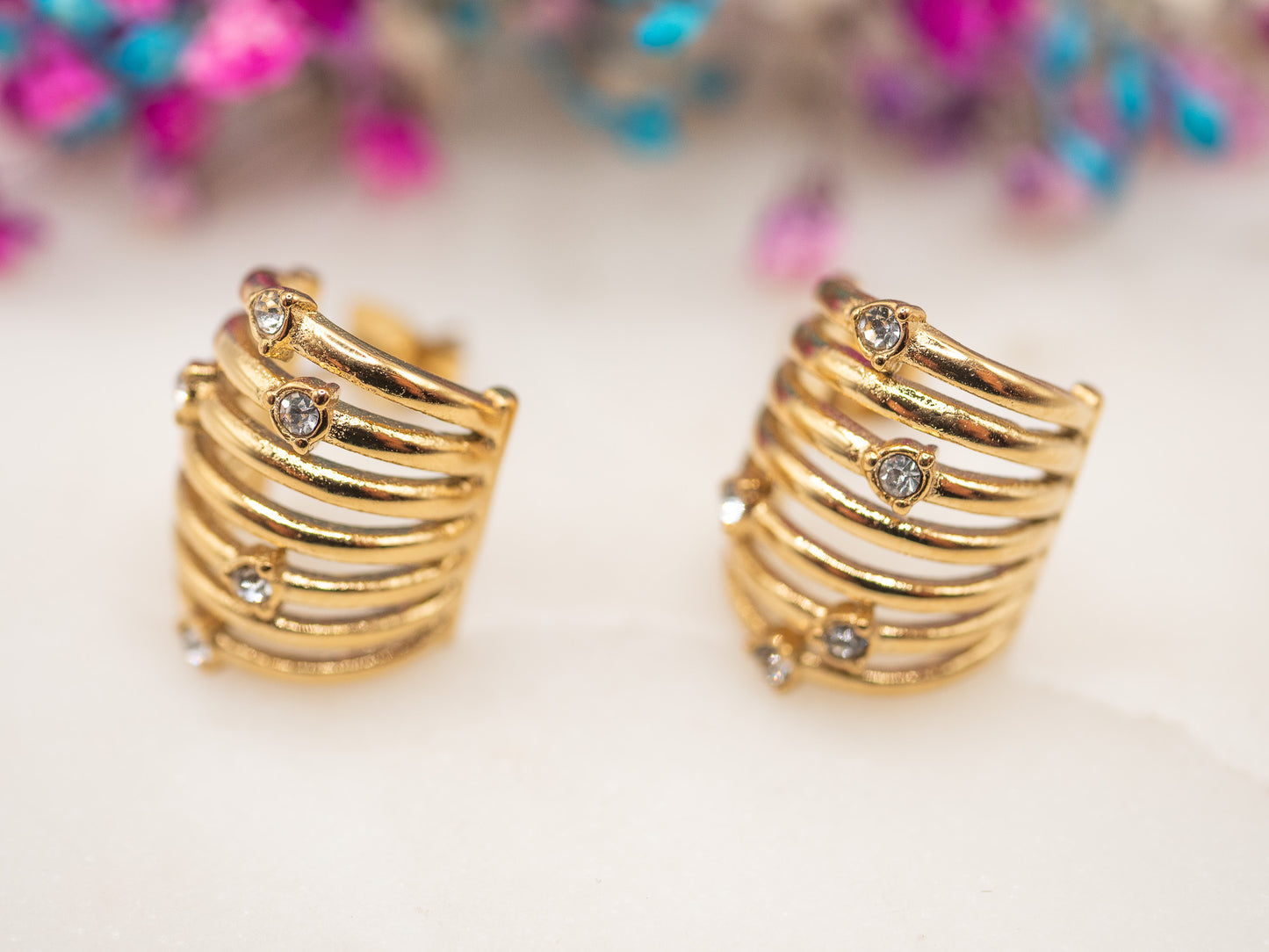 Boucles d'oreilles Cannage Doré