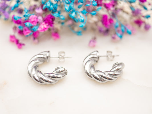 Boucles d'oreilles Torsade Azur