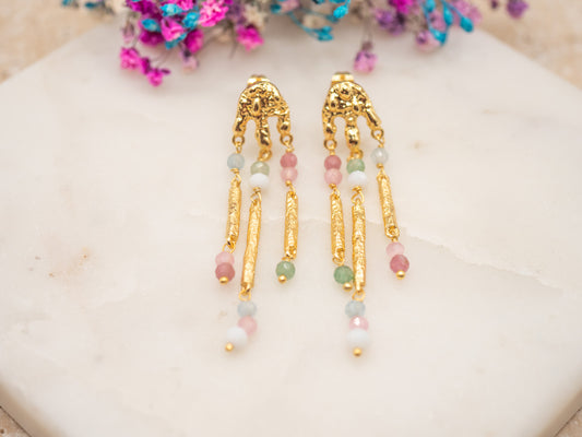 Boucles d'oreilles Frange Pastel