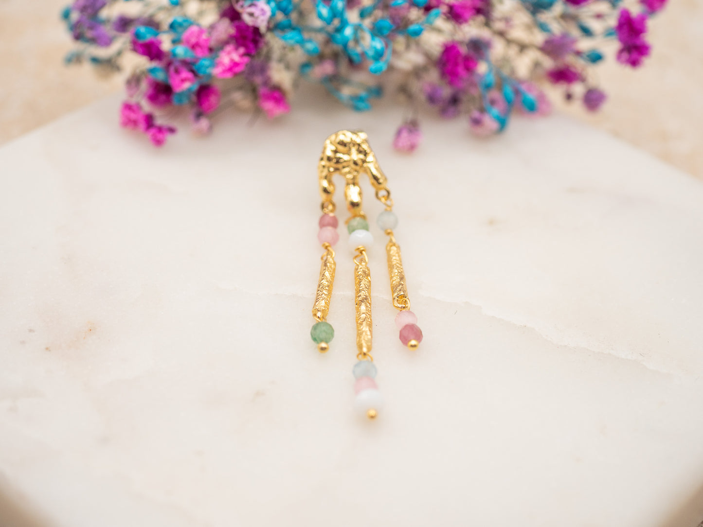Boucles d'oreilles Frange Pastel