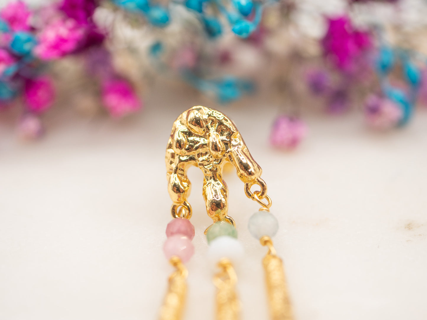 Boucles d'oreilles Frange Pastel