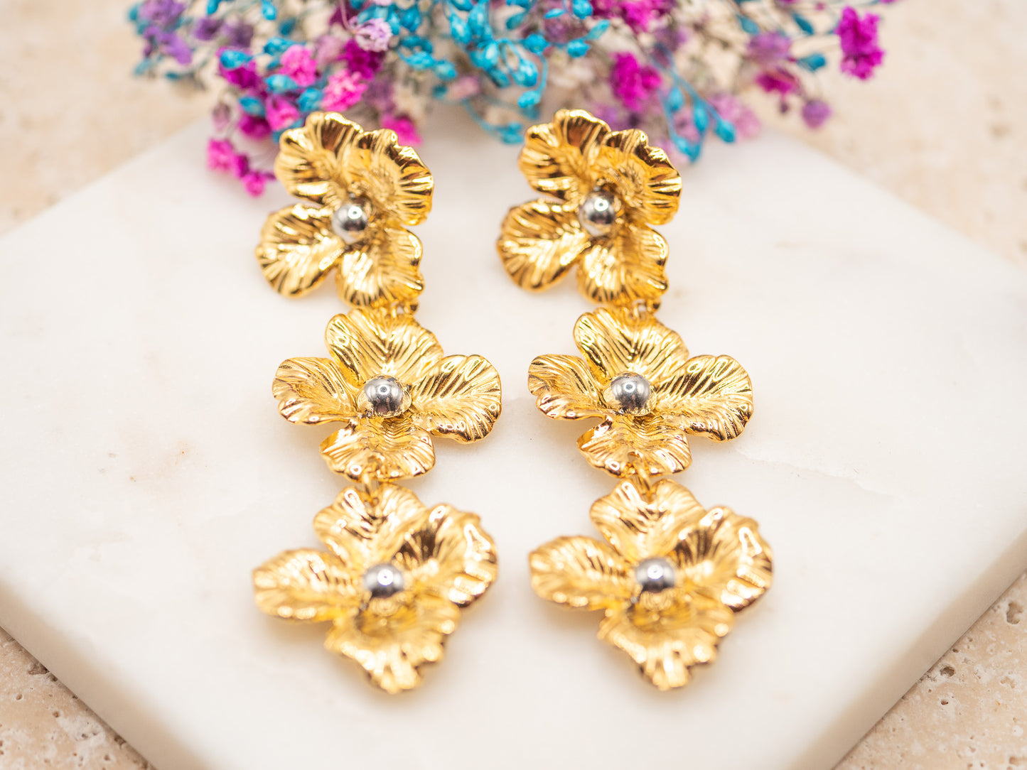 Boucles d'oreilles Fleurs Soleil
