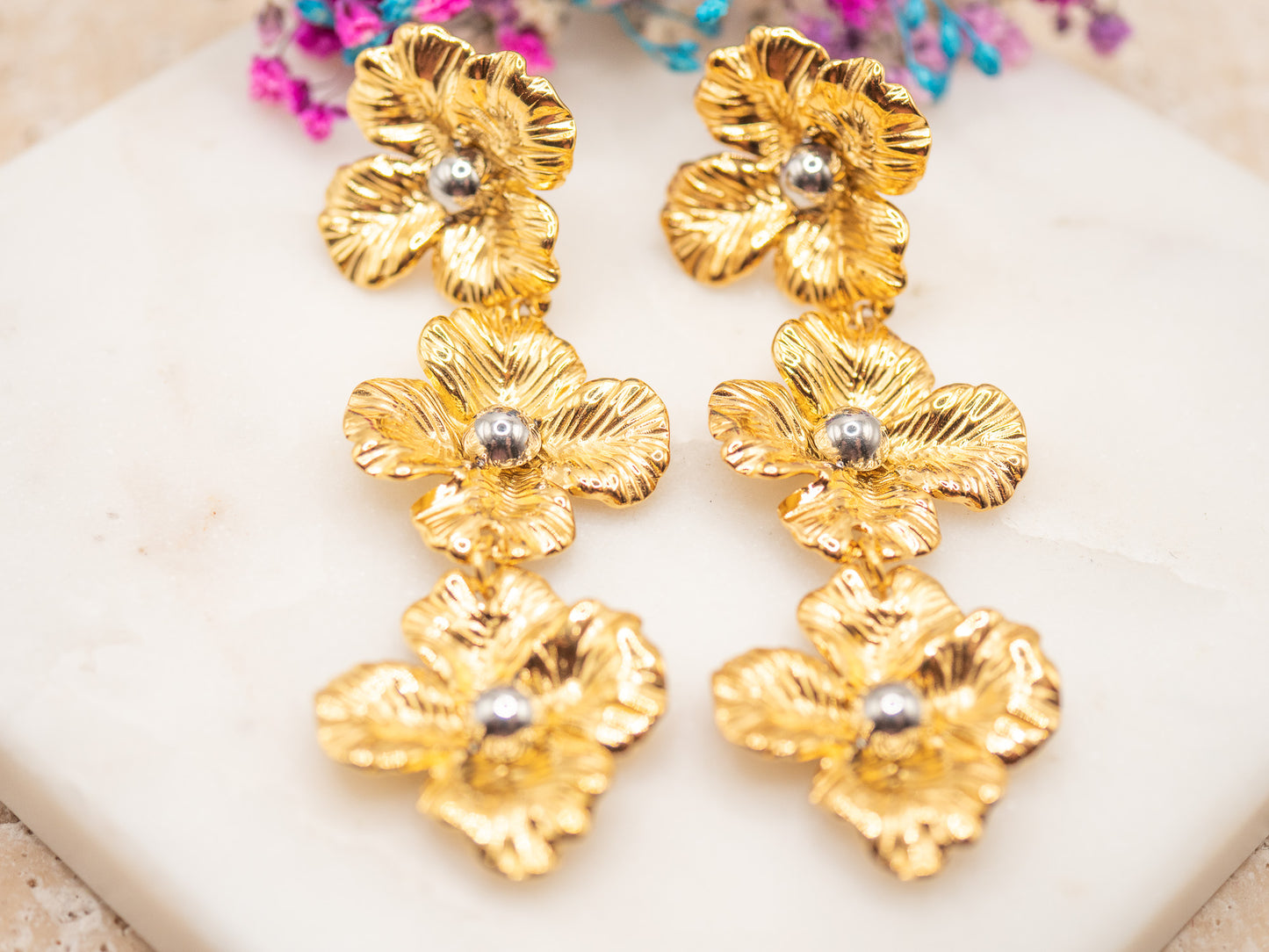 Boucles d'oreilles Fleurs Soleil