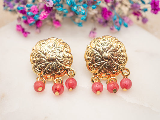Boucles d'oreilles Rosée Fuchsia