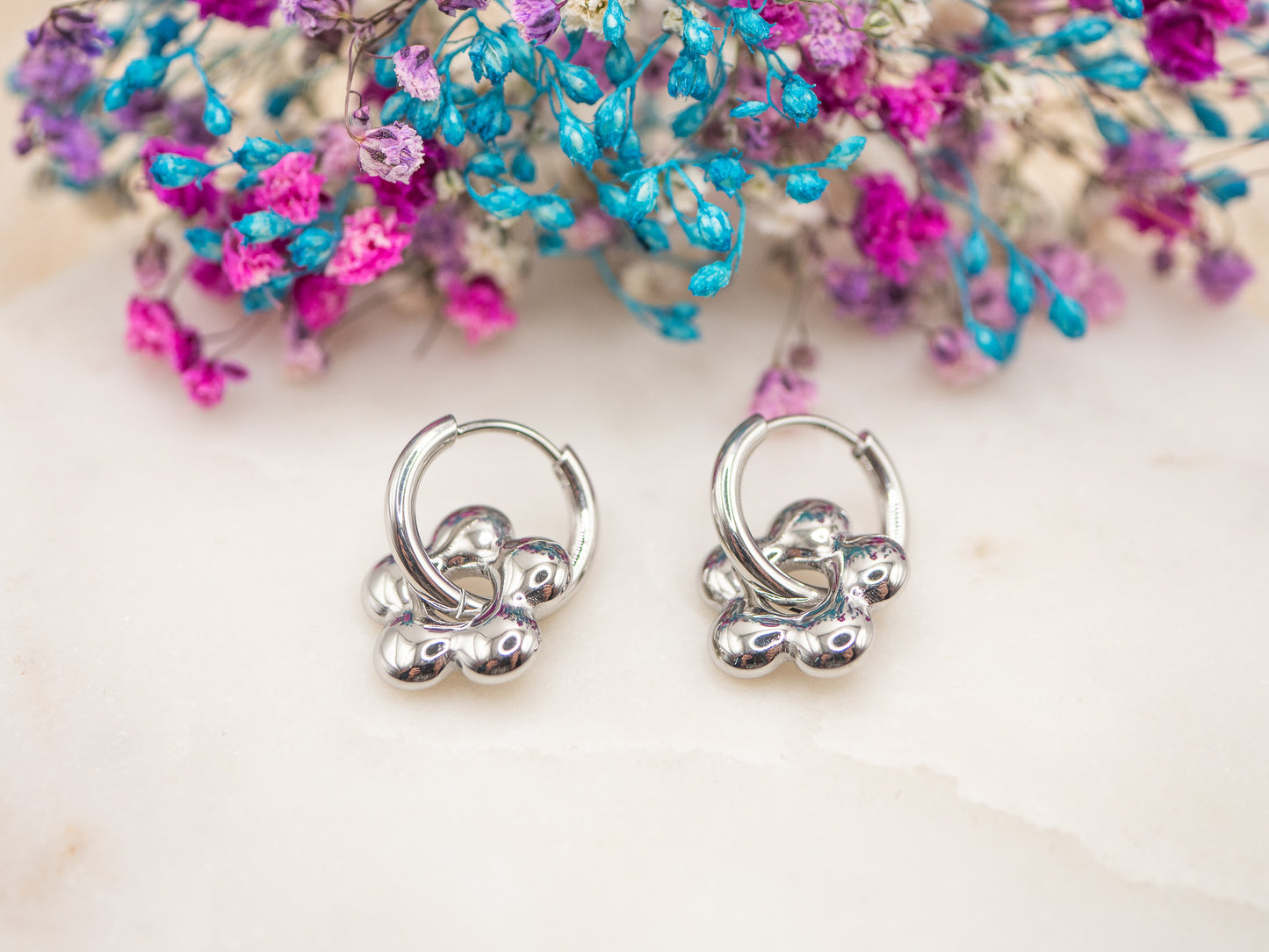 Boucles d'oreilles Nuage Chrome