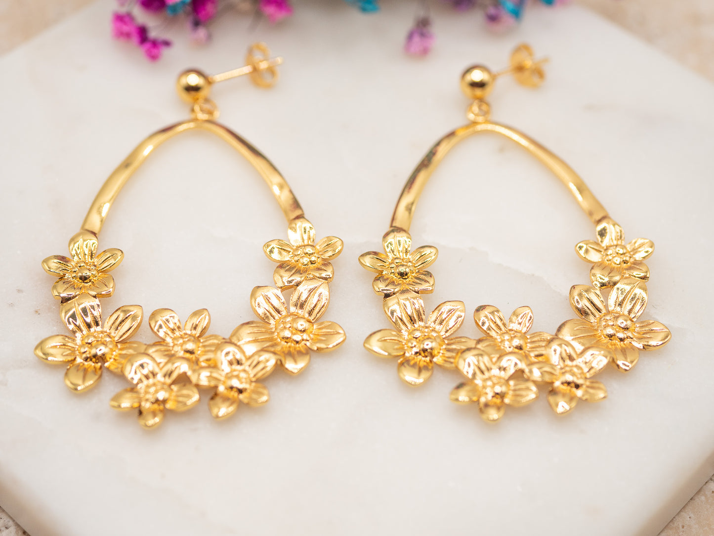 Boucles d'oreilles Fleurs Miellées