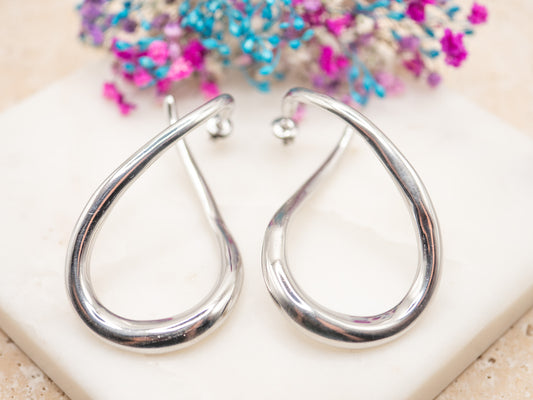 Boucles d'oreilles Vague Chrome