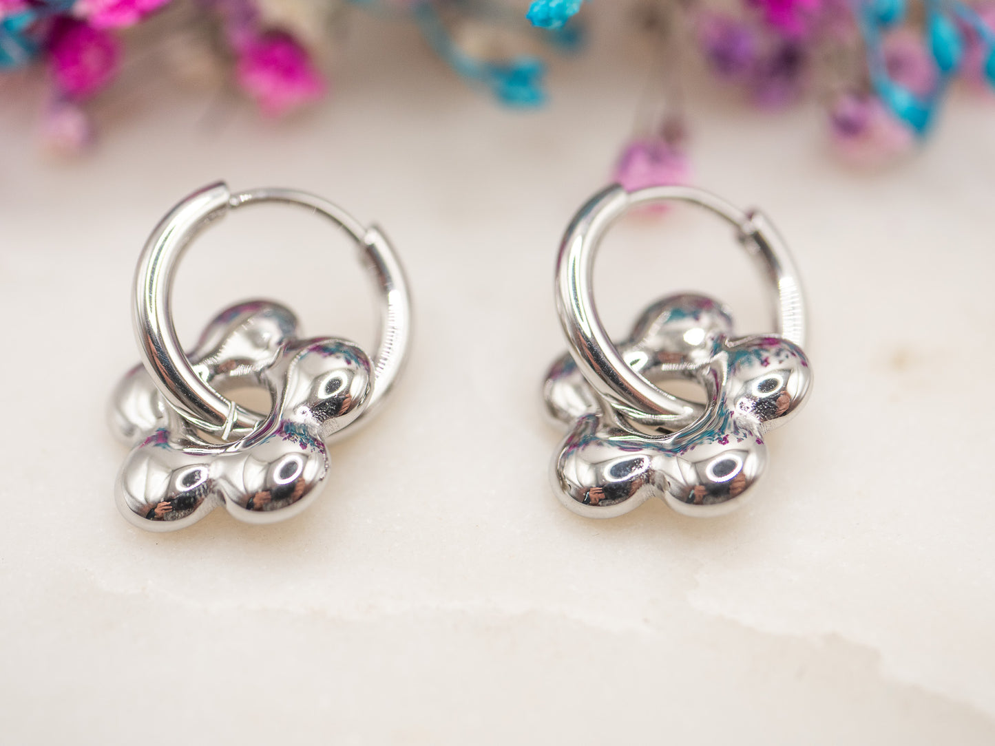 Boucles d'oreilles Nuage Chrome