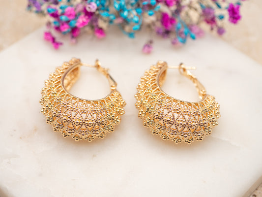 Boucles d'oreilles Dentelle Miel
