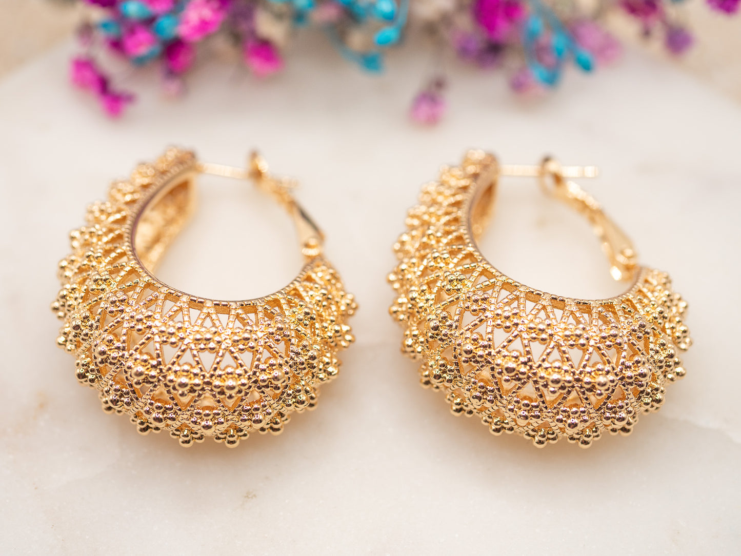 Boucles d'oreilles Dentelle Miel