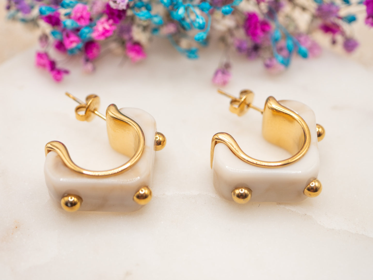 Boucles d'oreilles Écume Ivoire