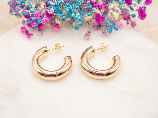 Boucles d'oreilles Croissant Miroité