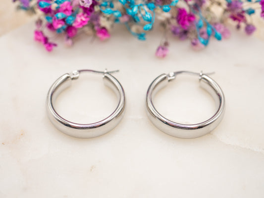 Boucles d'oreilles Anneau Chrome