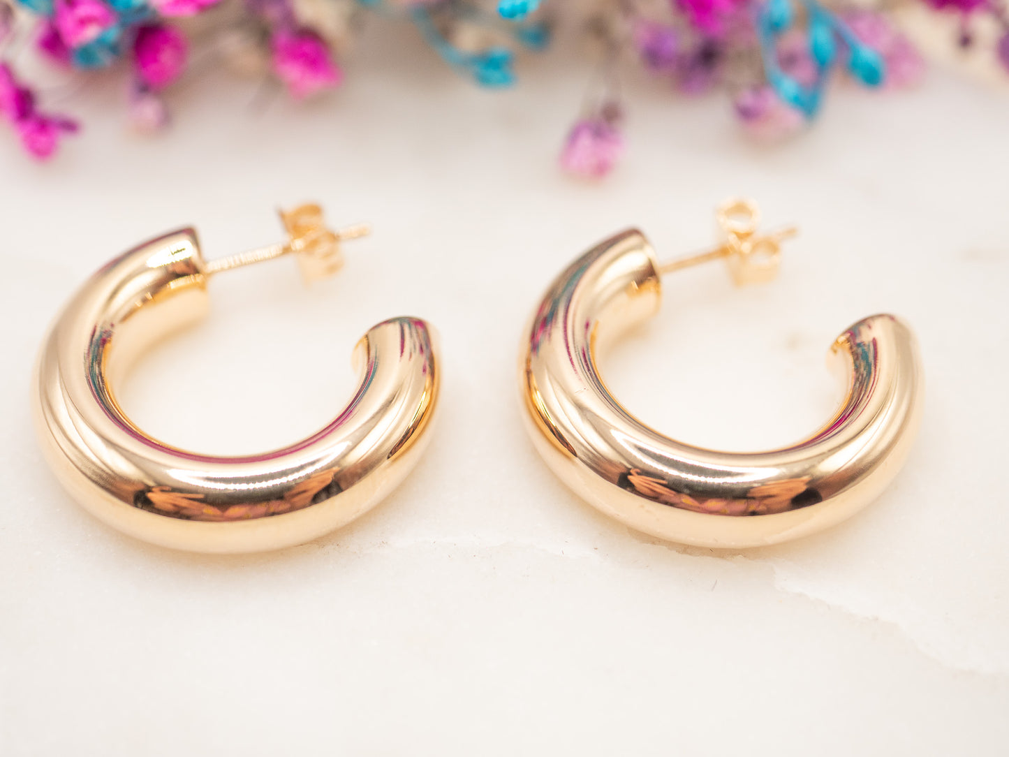 Boucles d'oreilles Croissant Miroité