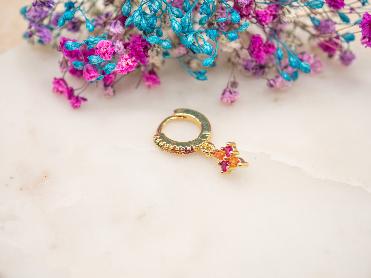 Boucle d'oreille unique Verrou Sunset