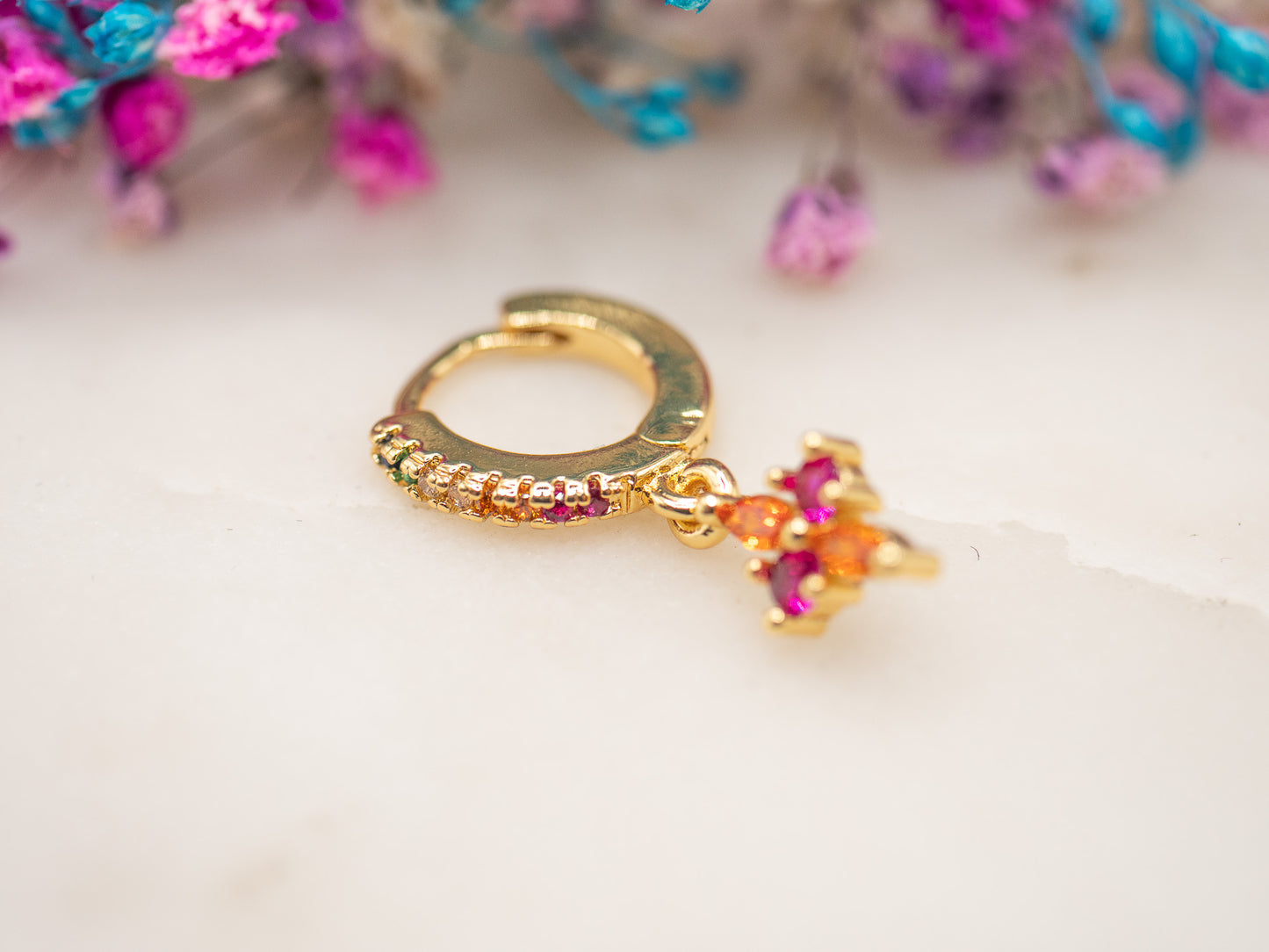 Boucle d'oreille unique Verrou Sunset