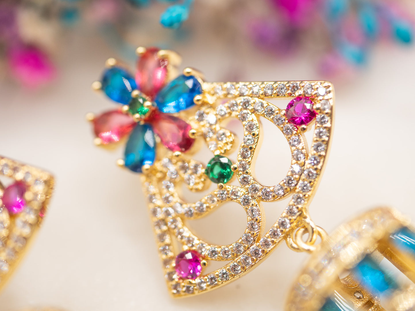 Boucles d'oreilles Cascade Azur