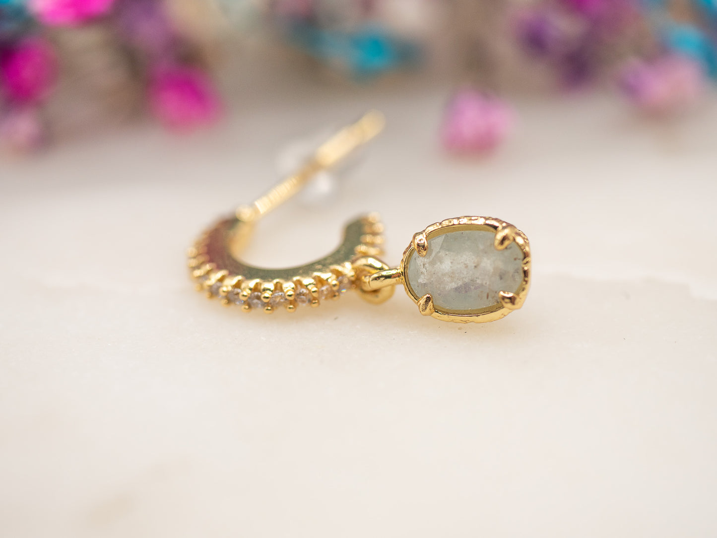 Boucle d'oreille unique Écume Dorée