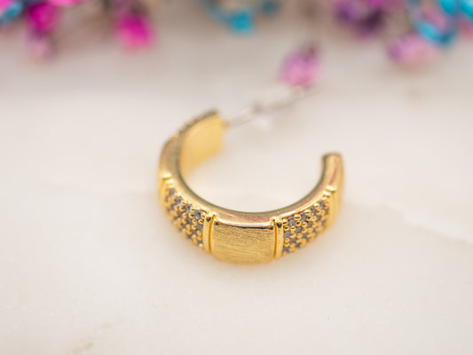 Boucle d'oreille unique Demi-Lune Miel