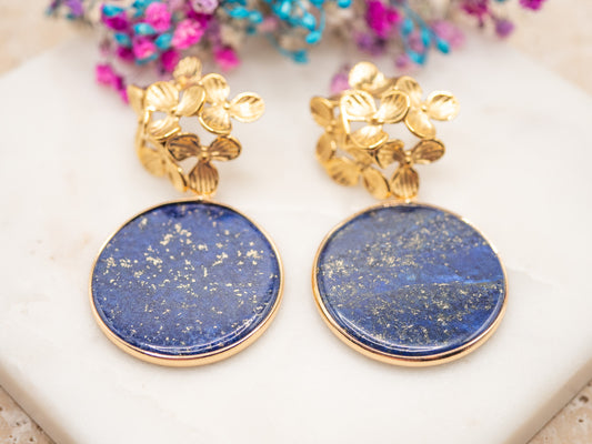 Boucles d'oreilles Médaillon Azur