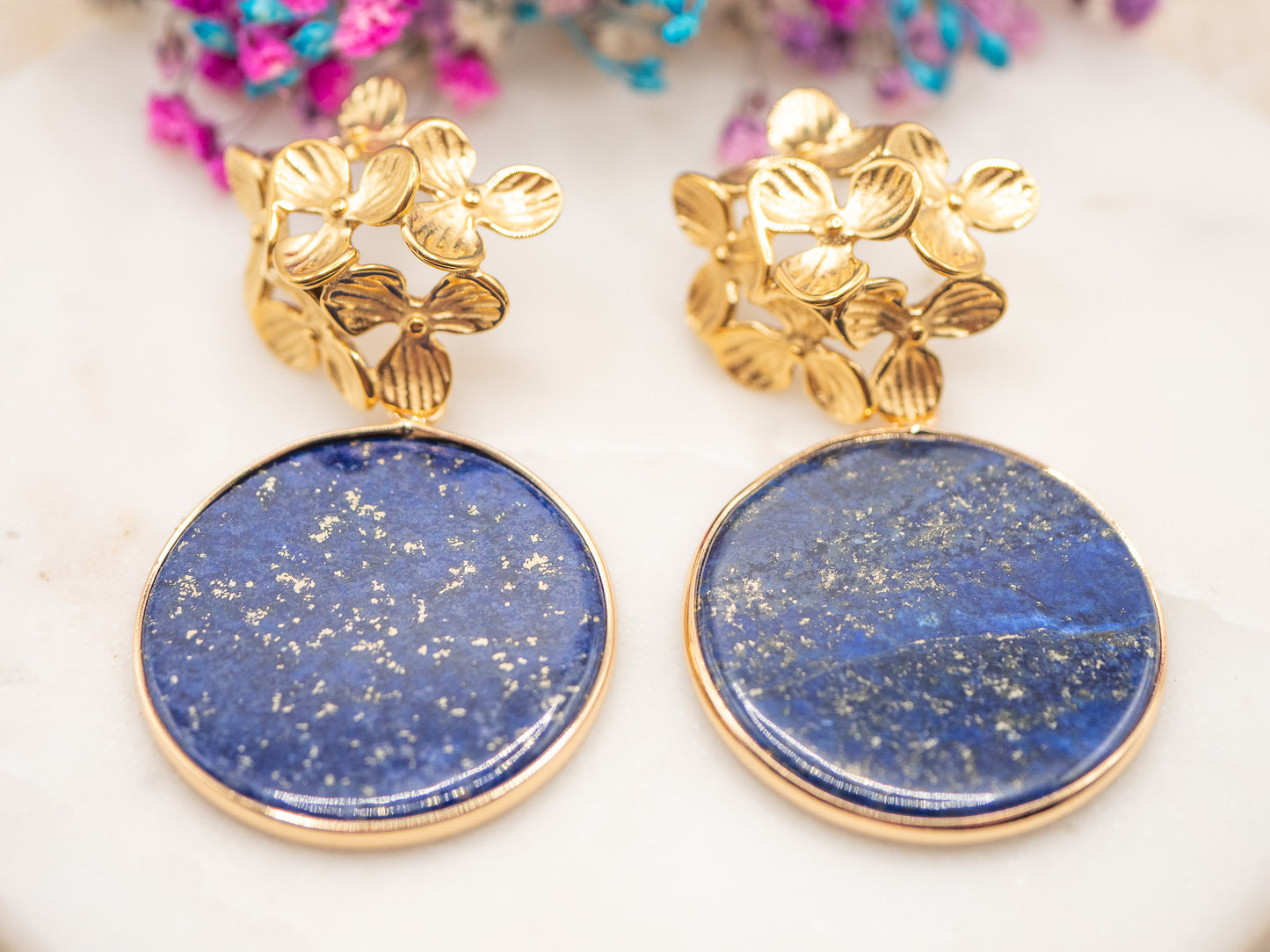 Boucles d'oreilles Médaillon Azur