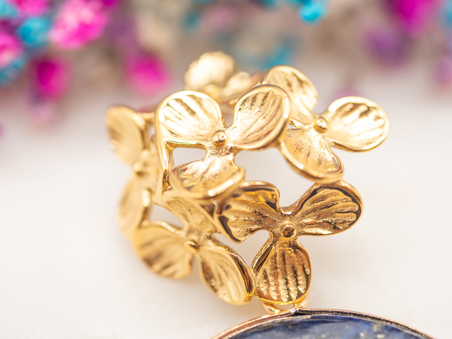 Boucles d'oreilles Médaillon Azur
