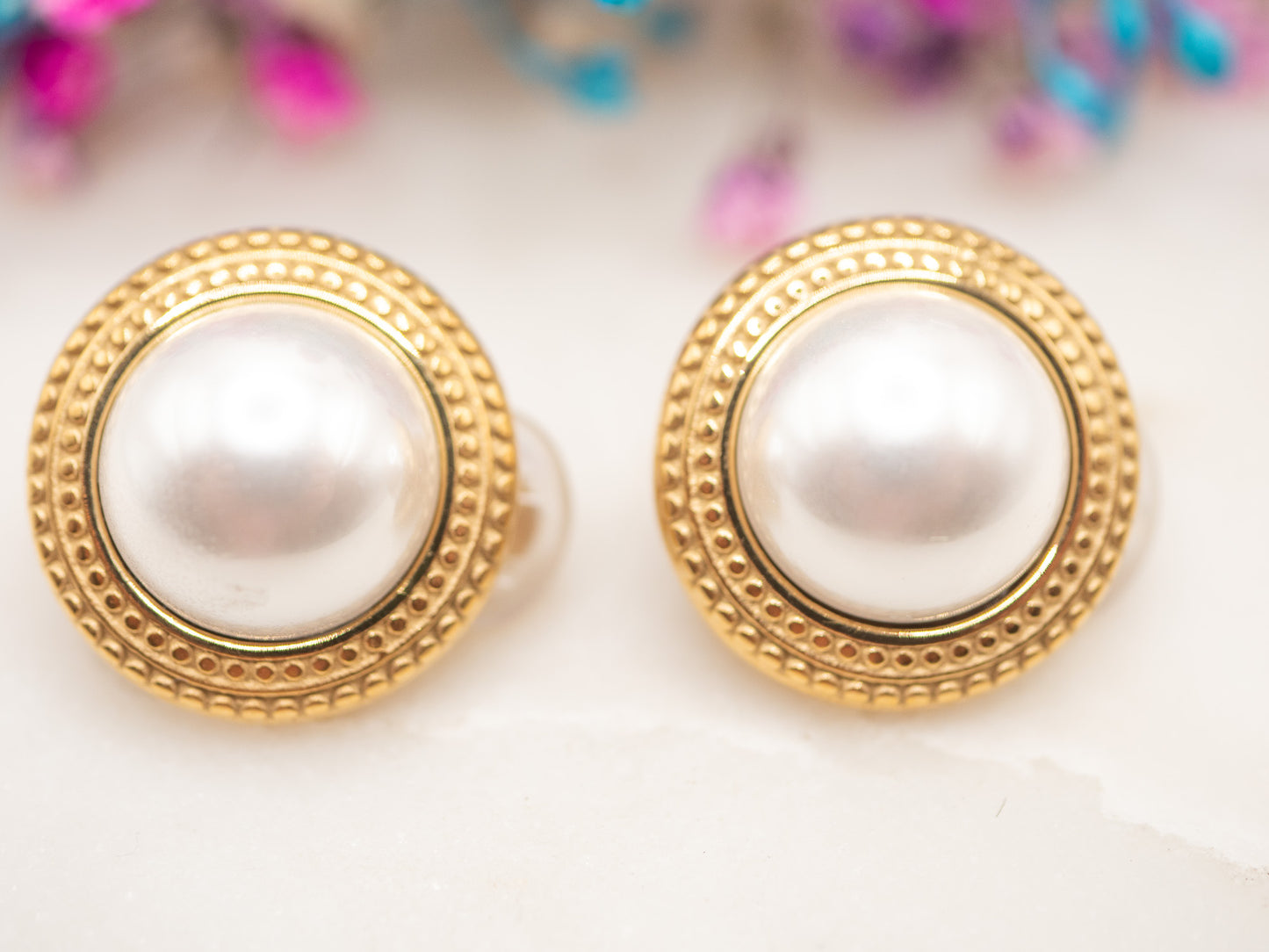 Boucles d'oreilles Perle Sablée (clips)