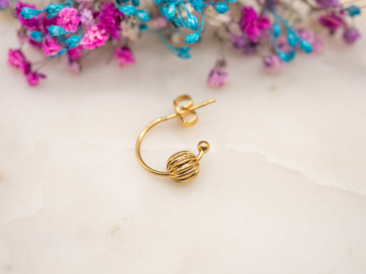 Boucle d'oreille unique Spirale Miel