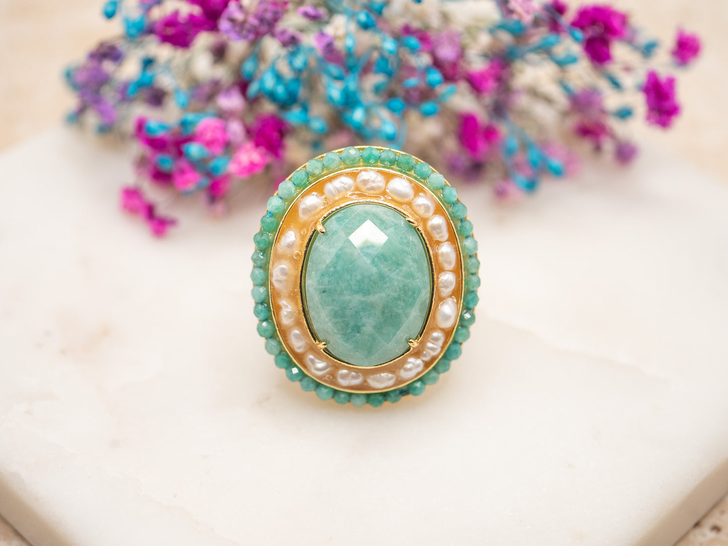 Bague Lagune Perlière