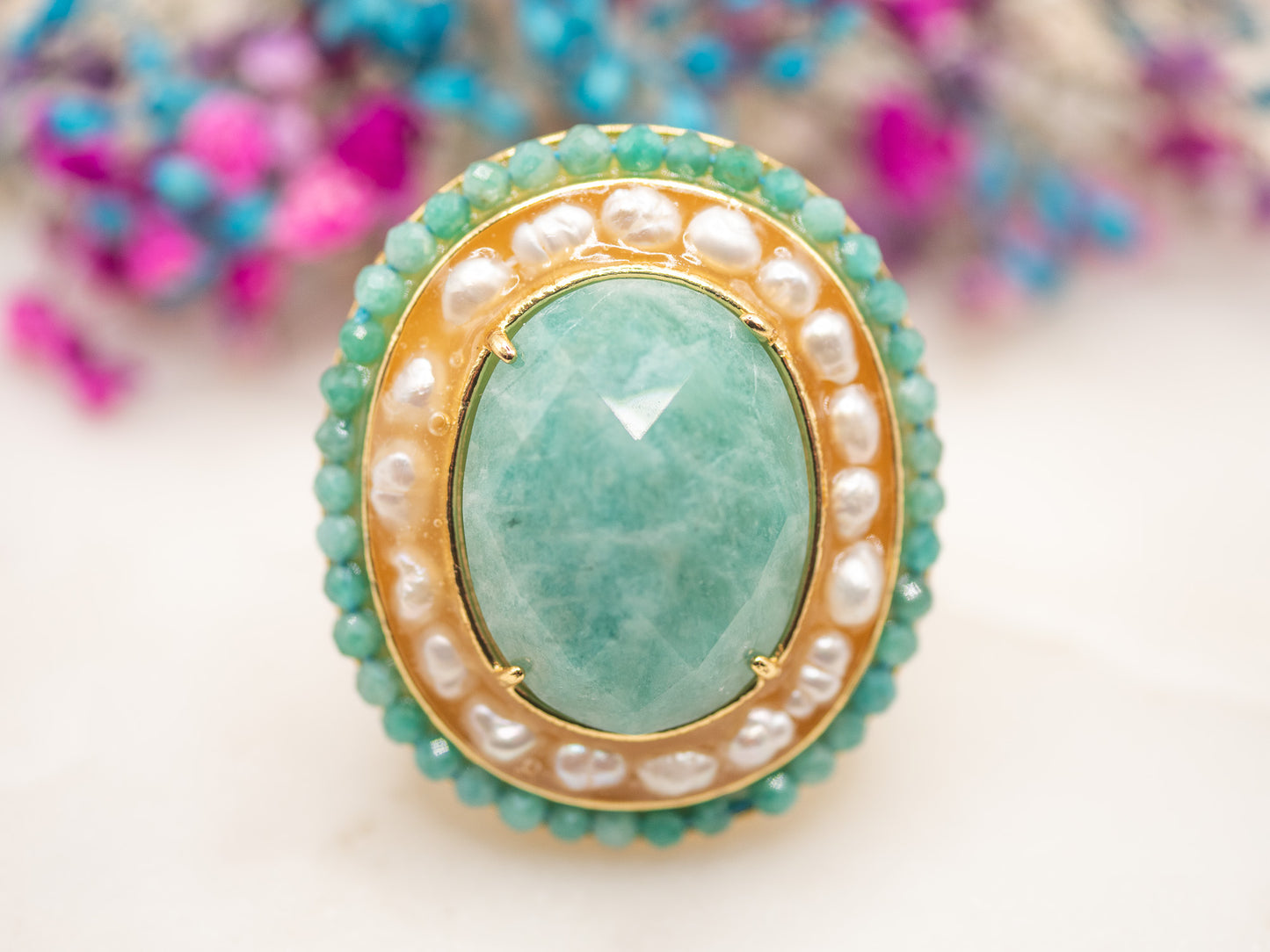 Bague Lagune Perlière